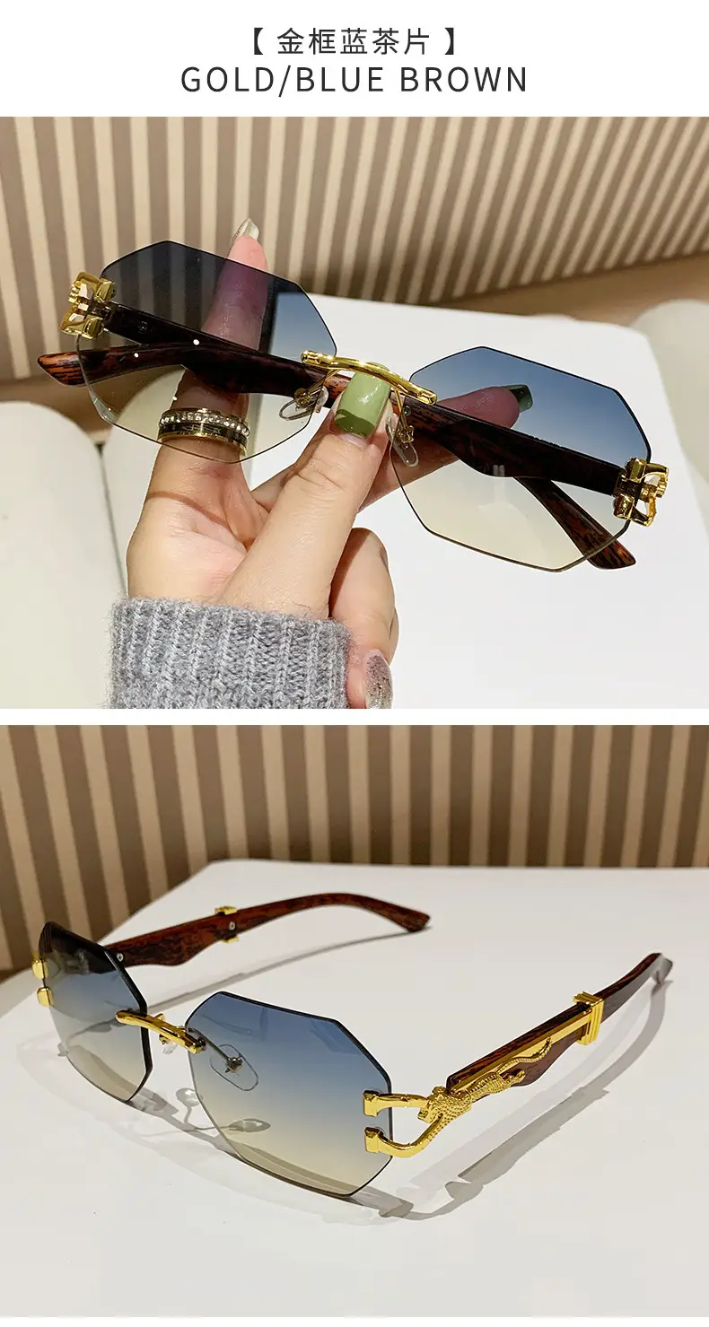 Vintage Wood Grain Sunglasses for Men European American Driving β feature 11