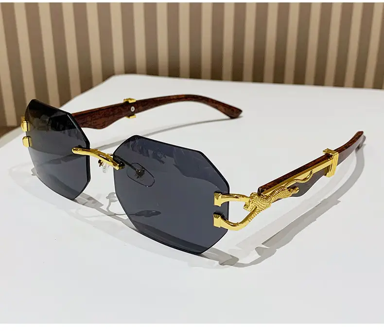 Vintage Wood Grain Sunglasses for Men European American Driving β feature 9