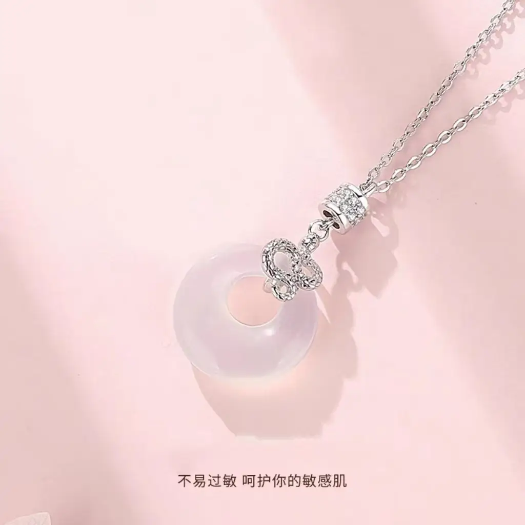 2025 Snake Shaped White Chalcedony Necklace for Women - Image 2