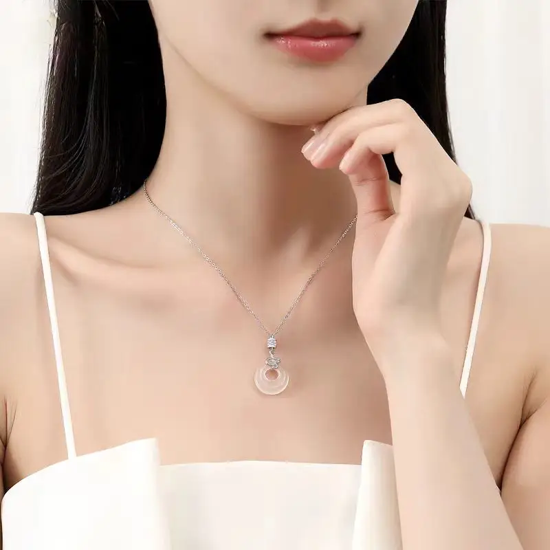 2025 Snake Shaped White Chalcedony Necklace for Women - Image 3