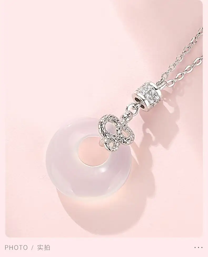 2025 Snake Shaped White Chalcedony Necklace for Women — feature 11