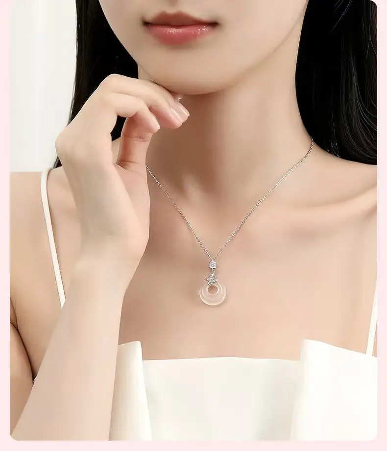 2025 Snake Shaped White Chalcedony Necklace for Women — feature 12