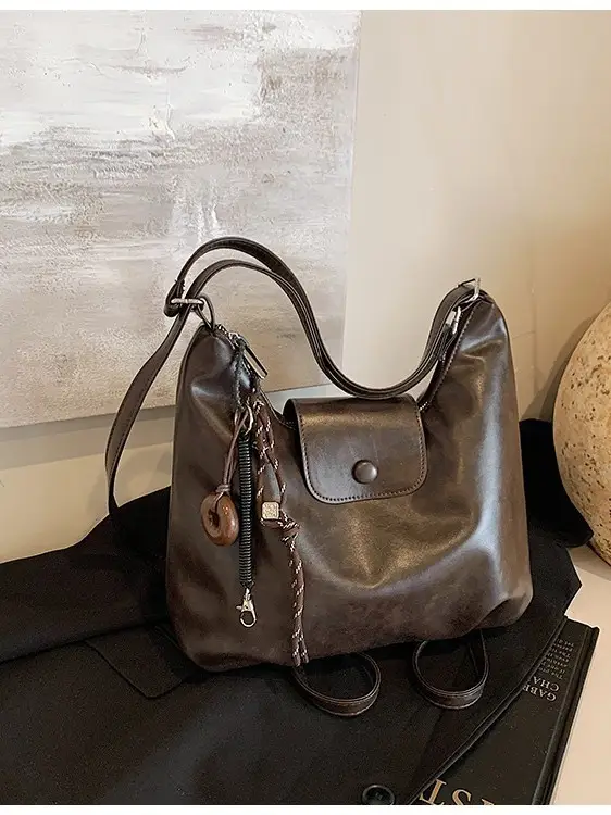 Black Crossbody Tote Bag for Women 2026 Autumn Winter - Image 6