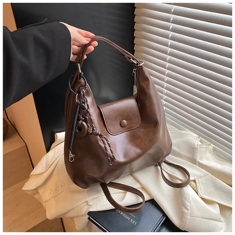 Black Crossbody Tote Bag for Women 2026 Autumn Winter - Image 3