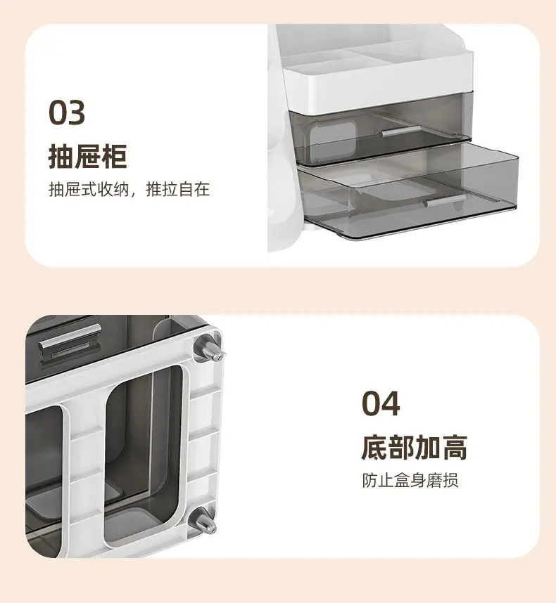 Large Capacity Makeup Storage Box with Pen Holder — feature 12