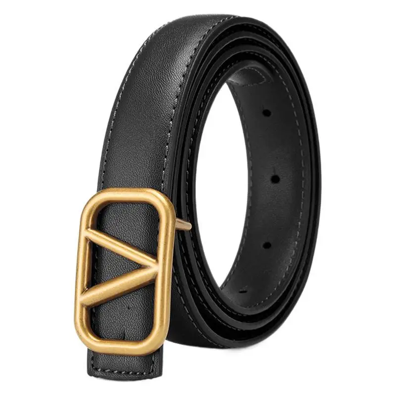 Women's V-Braceled Genuine Leather Belt Tan