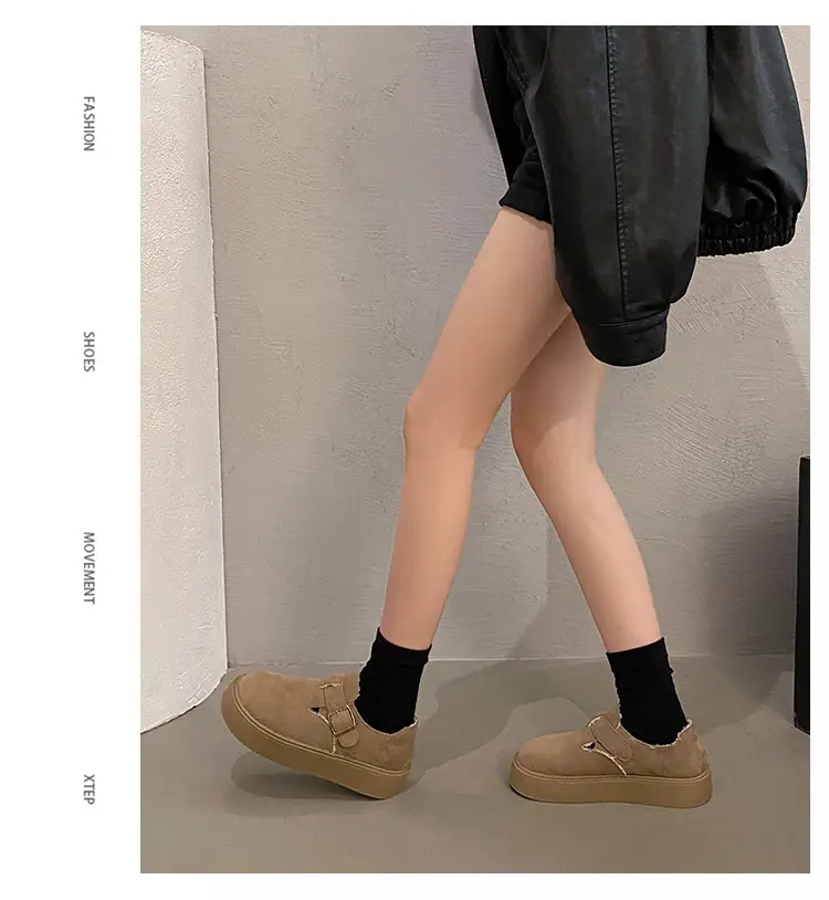 Thick-Soled Full-Wrap Birkenstock-Style Women's 2024 Winter New Retro Plush Warm Fur Cotton Slip-On Loafers — feature 5