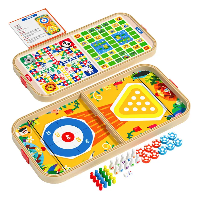 Children's Multifunctional Bouncing Chess Board Game Parent-Child Interactive Desktop Ejection Toy Bowling Fun Flying Chess Board