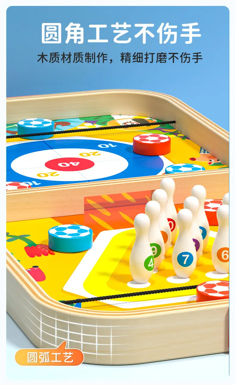 Children's Multifunctional Bouncing Chess Board Game Parent-Child Interactive Desktop Ejection Toy Bowling Fun Flying Chess Board — feature 12