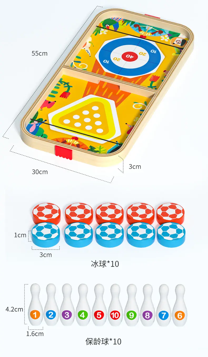 Children's Multifunctional Bouncing Chess Board Game Parent-Child Interactive Desktop Ejection Toy Bowling Fun Flying Chess Board — feature 17
