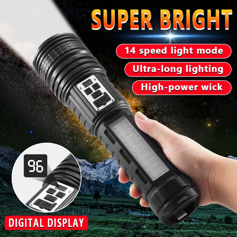 Telescopic Laser Gun Strong Flashlight Yellow White Dual Focus — feature 1