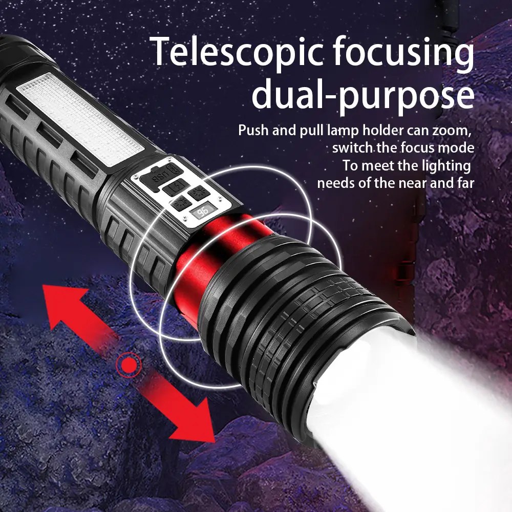 Telescopic Laser Gun Strong Flashlight Yellow White Dual Focus — feature 5