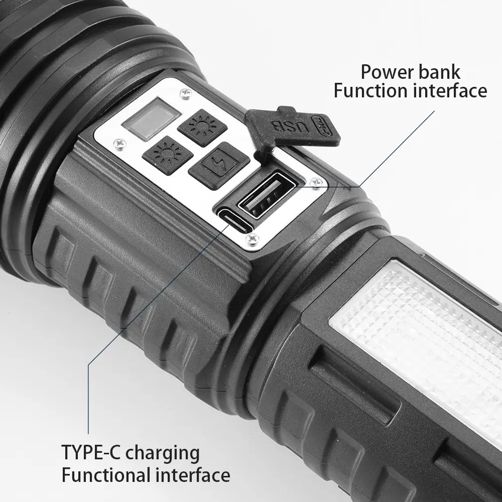 Telescopic Laser Gun Strong Flashlight Yellow White Dual Focus — feature 9