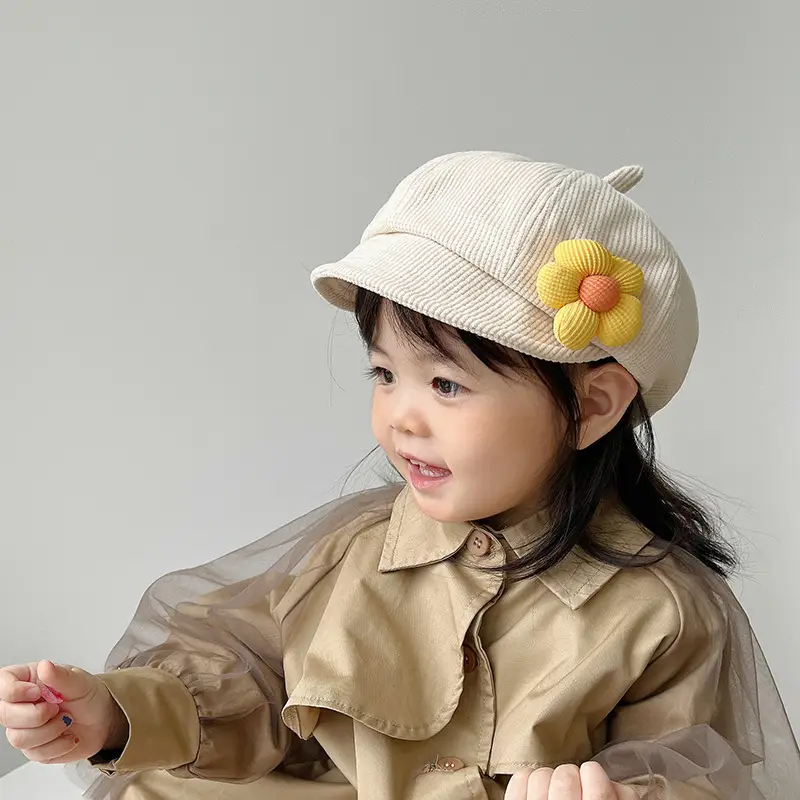 Black Cotton Flower Girl Hat for Girls Winter - Image 6