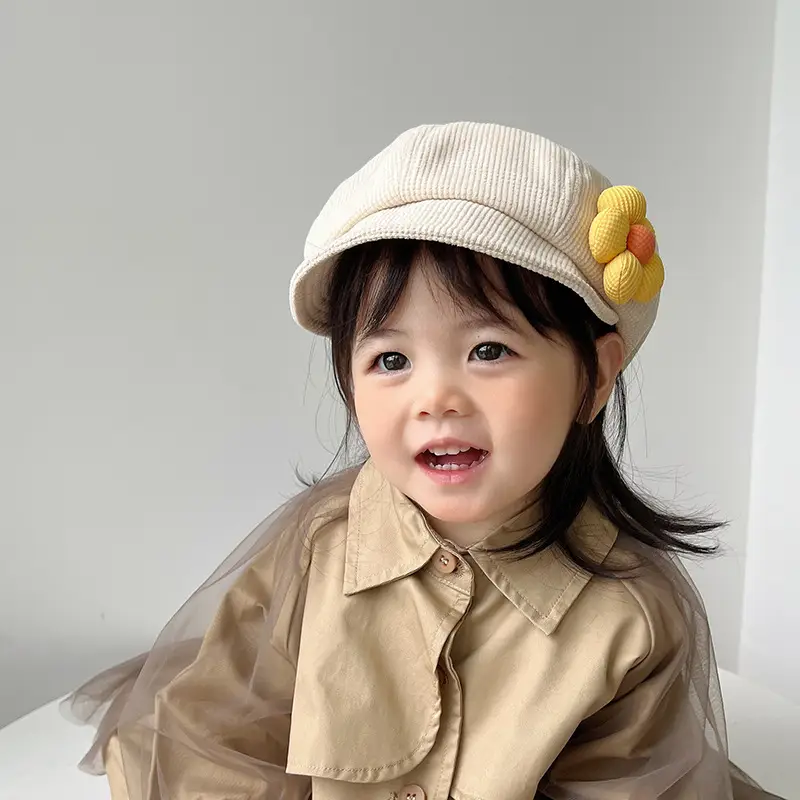 Black Cotton Flower Girl Hat for Girls Winter - Image 7