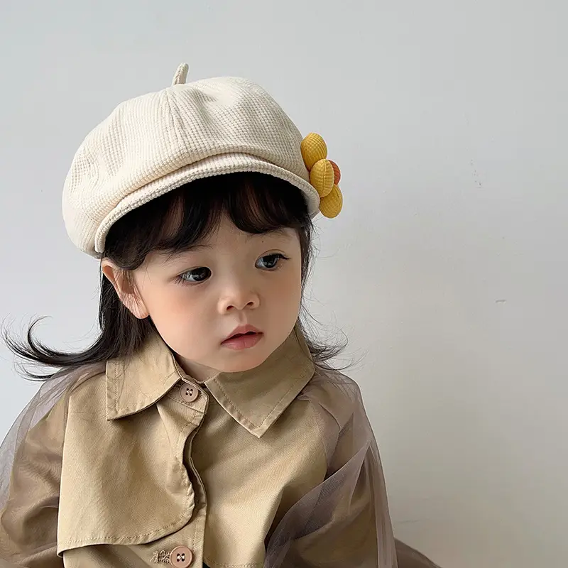 Black Cotton Flower Girl Hat for Girls Winter - Image 8