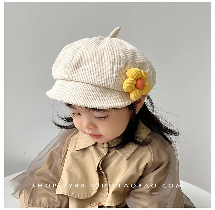Black Cotton Flower Girl Hat for Girls Winter — feature 2