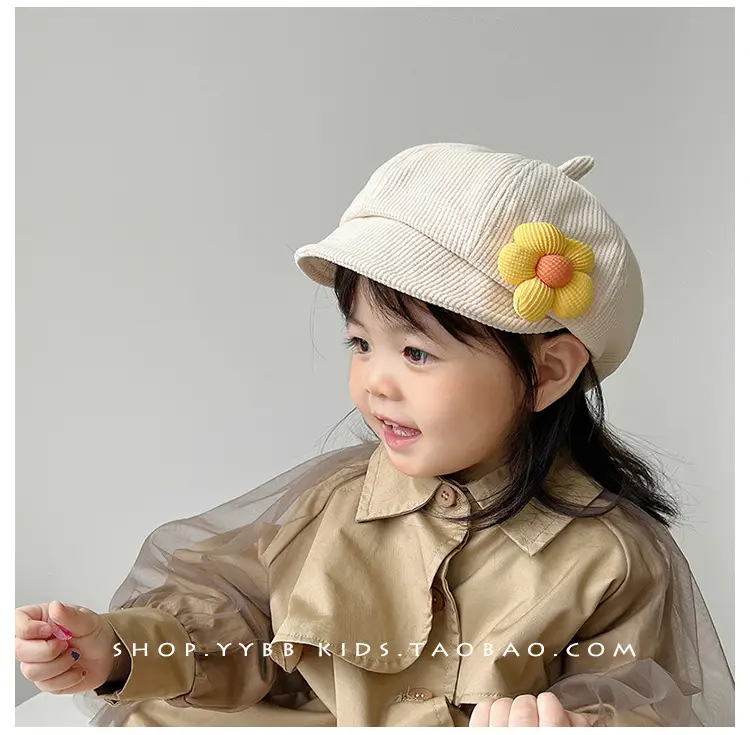 Black Cotton Flower Girl Hat for Girls Winter — feature 3