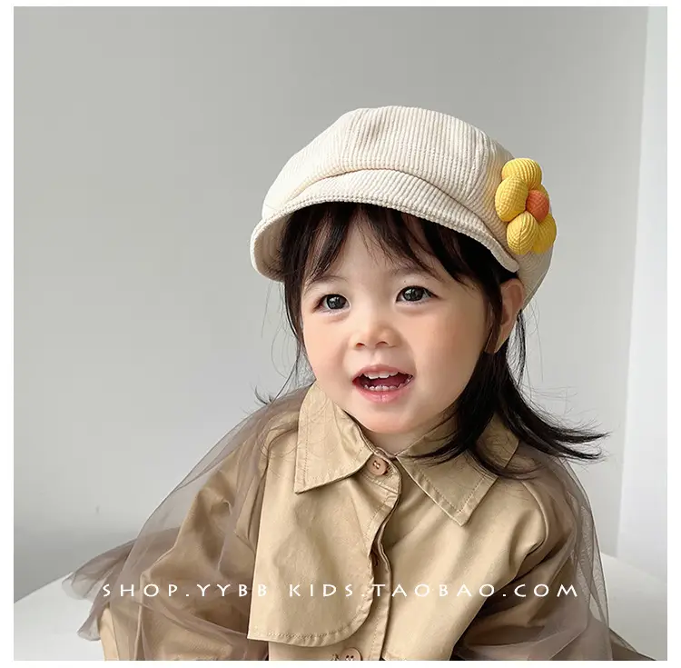 Black Cotton Flower Girl Hat for Girls Winter — feature 4