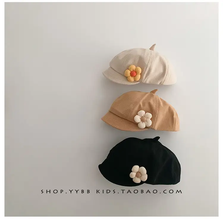 Black Cotton Flower Girl Hat for Girls Winter — feature 6