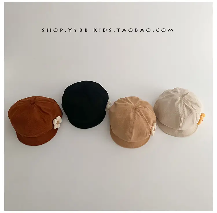 Black Cotton Flower Girl Hat for Girls Winter — feature 8