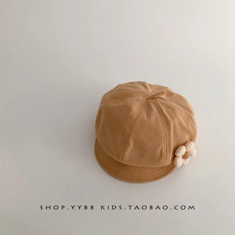 Black Cotton Flower Girl Hat for Girls Winter - Image 2