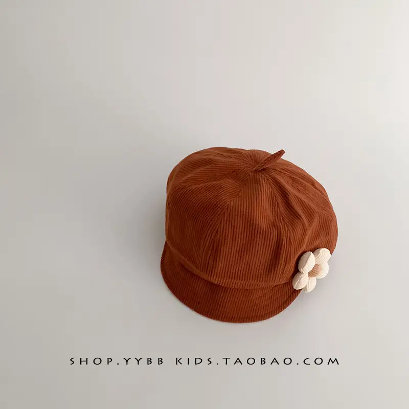 Black Cotton Flower Girl Hat for Girls Winter - Image 3