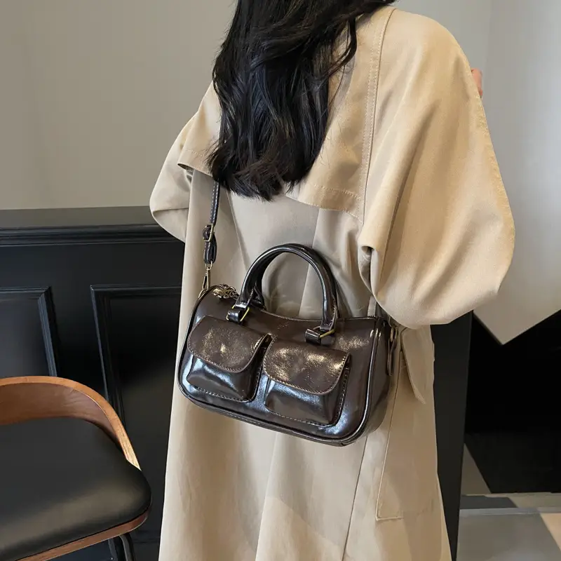 Black Crossbody Bag for Women 2026 Retro Square Design - Image 6