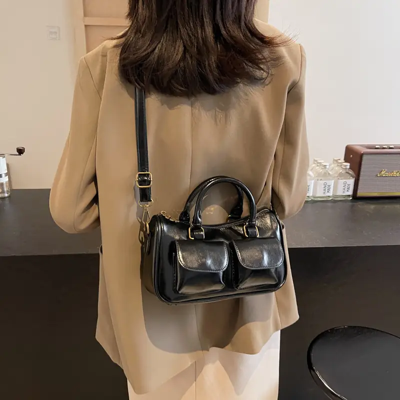 Black Crossbody Bag for Women 2026 Retro Square Design - Image 8