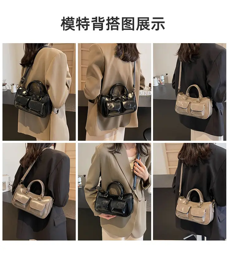 Black Crossbody Bag for Women 2026 Retro Square Design — feature 11