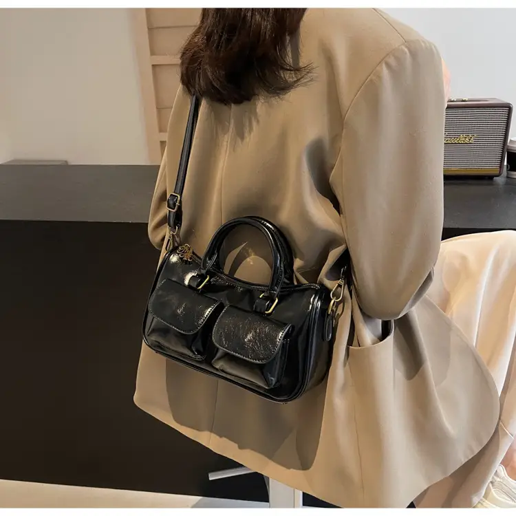 Black Crossbody Bag for Women 2026 Retro Square Design — feature 20