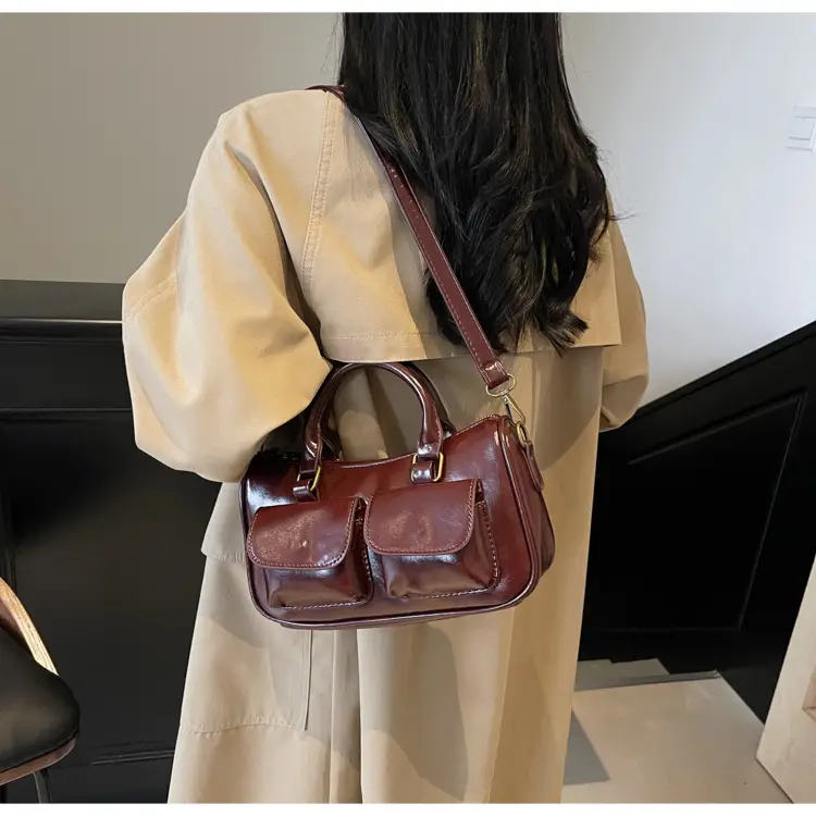 Black Crossbody Bag for Women 2026 Retro Square Design — feature 28
