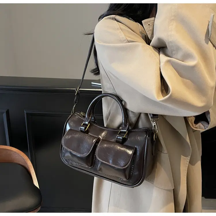 Black Crossbody Bag for Women 2026 Retro Square Design — feature 33