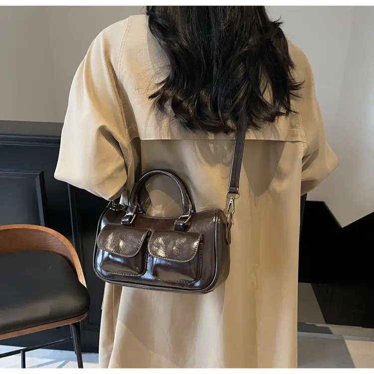 Black Crossbody Bag for Women 2026 Retro Square Design — feature 34