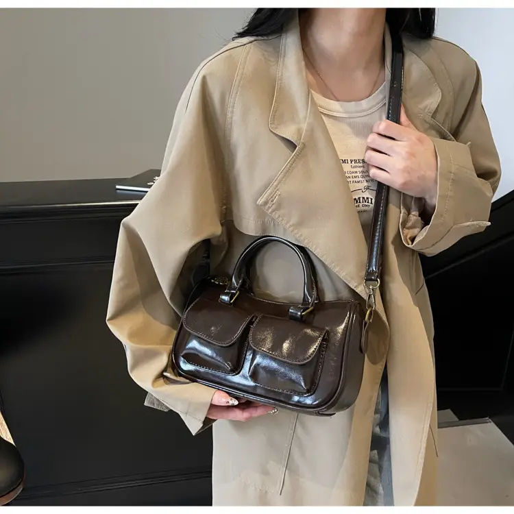 Black Crossbody Bag for Women 2026 Retro Square Design — feature 36