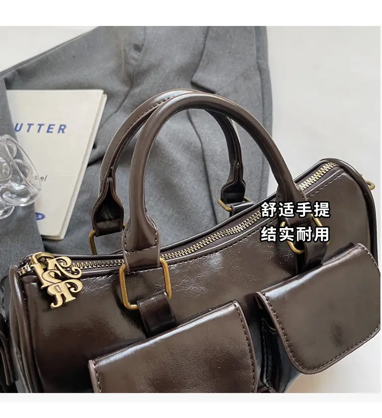 Black Crossbody Bag for Women 2026 Retro Square Design — feature 7