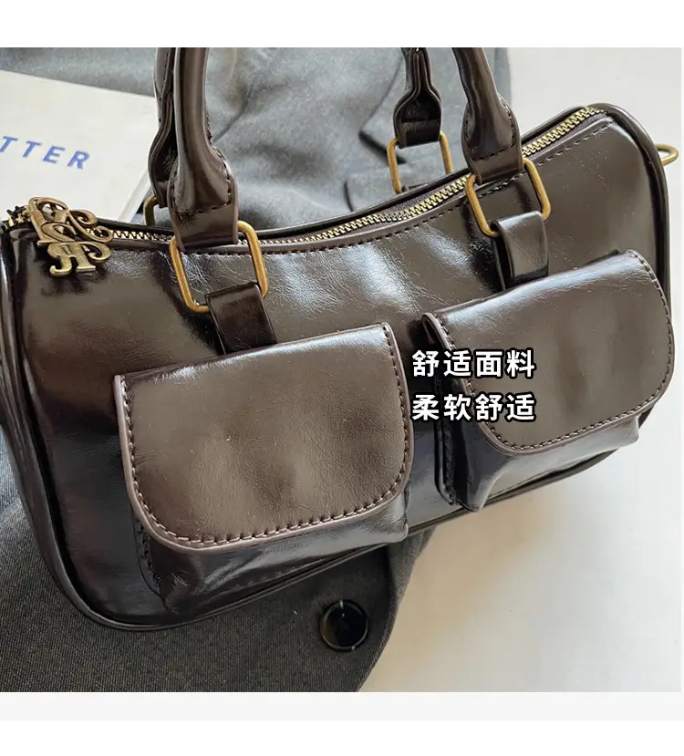 Black Crossbody Bag for Women 2026 Retro Square Design — feature 8