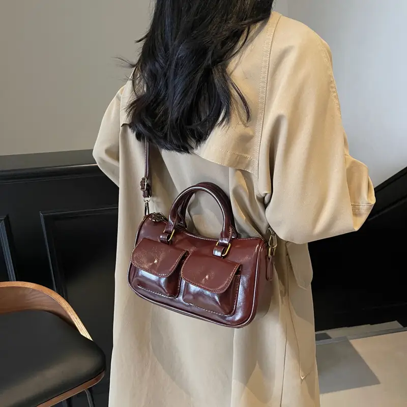 Black Crossbody Bag for Women 2026 Retro Square Design - Image 3