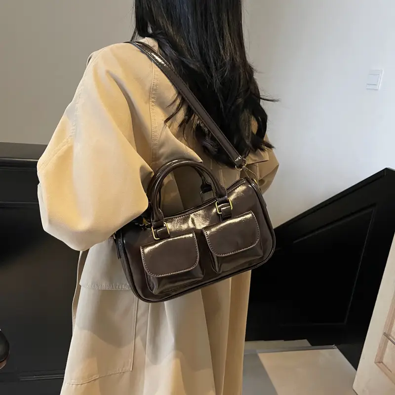 Black Crossbody Bag for Women 2026 Retro Square Design - Image 4