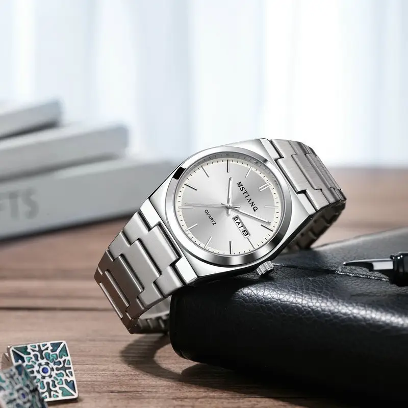 Men's Blue Dial Quartz Watch with Stainless Steel Band - Image 11