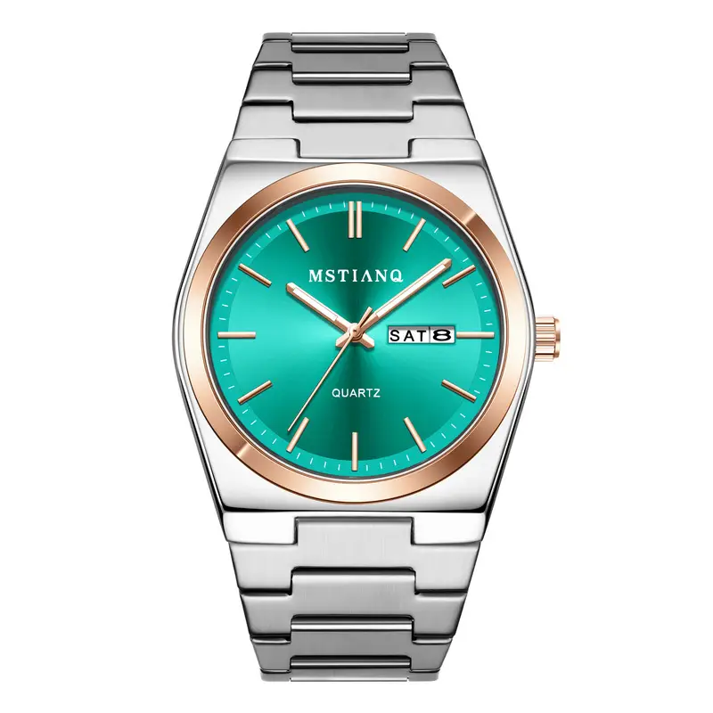 Men's Blue Dial Quartz Watch with Stainless Steel Band - Image 7