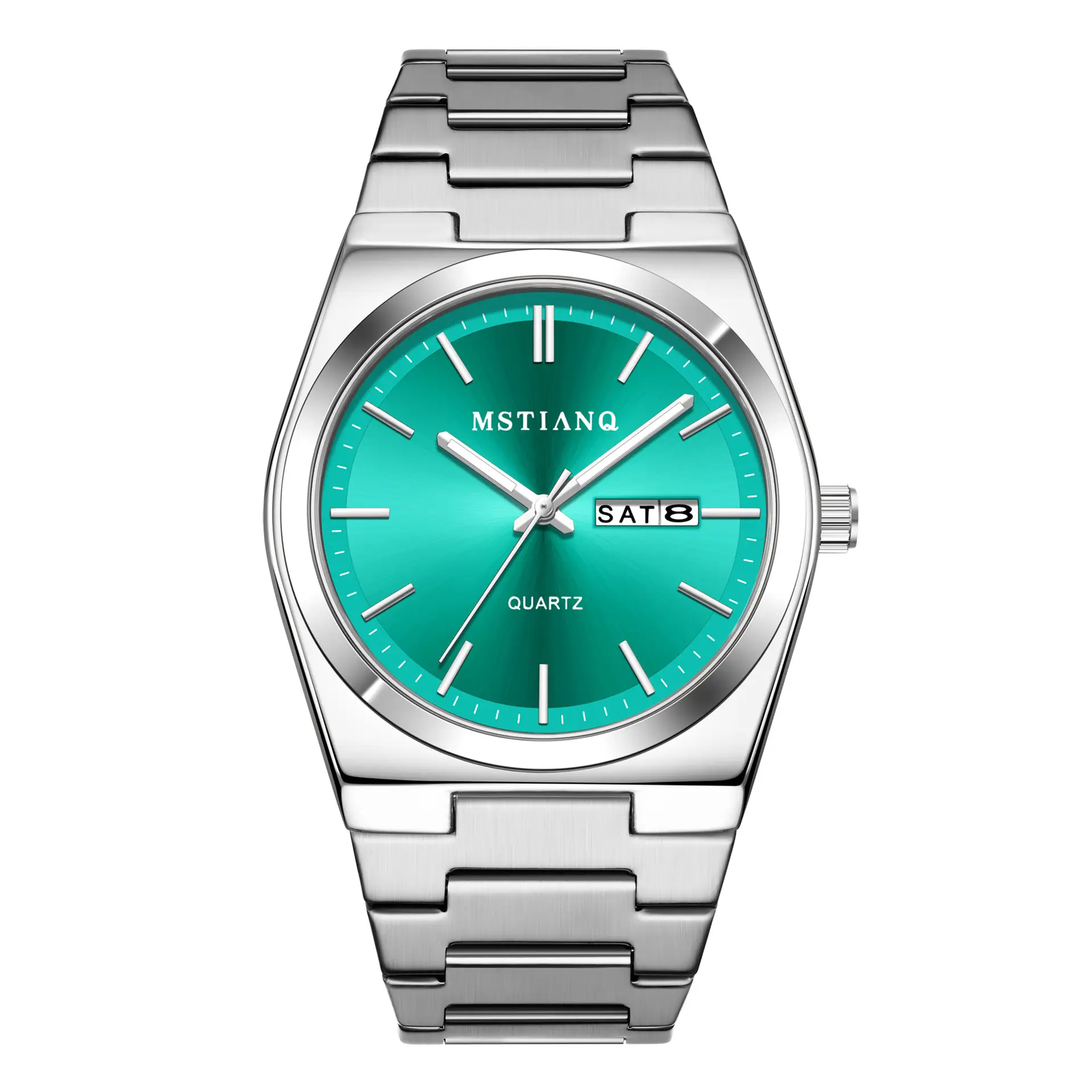 Men's Blue Dial Quartz Watch with Stainless Steel Band - Image 2
