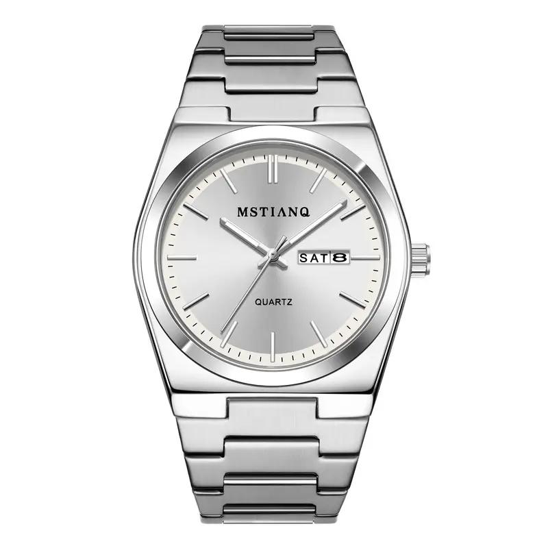 Men's Blue Dial Quartz Watch with Stainless Steel Band - Image 4