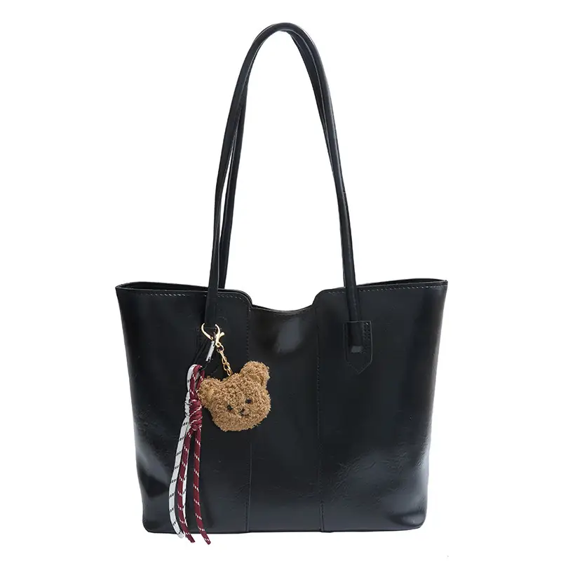Women's Large Capacity Leather Shoulder Bag Brown - Image 13