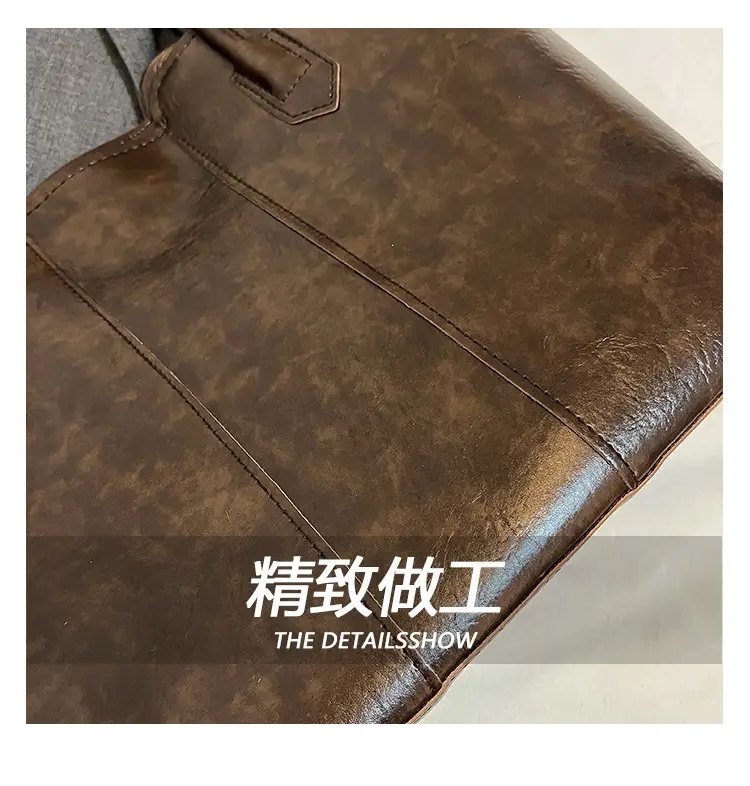 Women's Large Capacity Leather Shoulder Bag Brown — feature 5