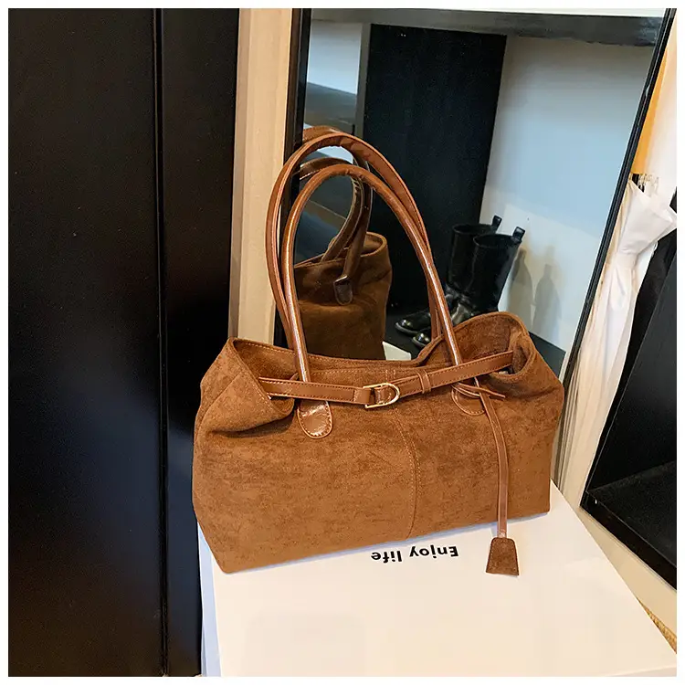 Brown Frosted Women's Large Tote Bag Shoulder Handbag — feature 19