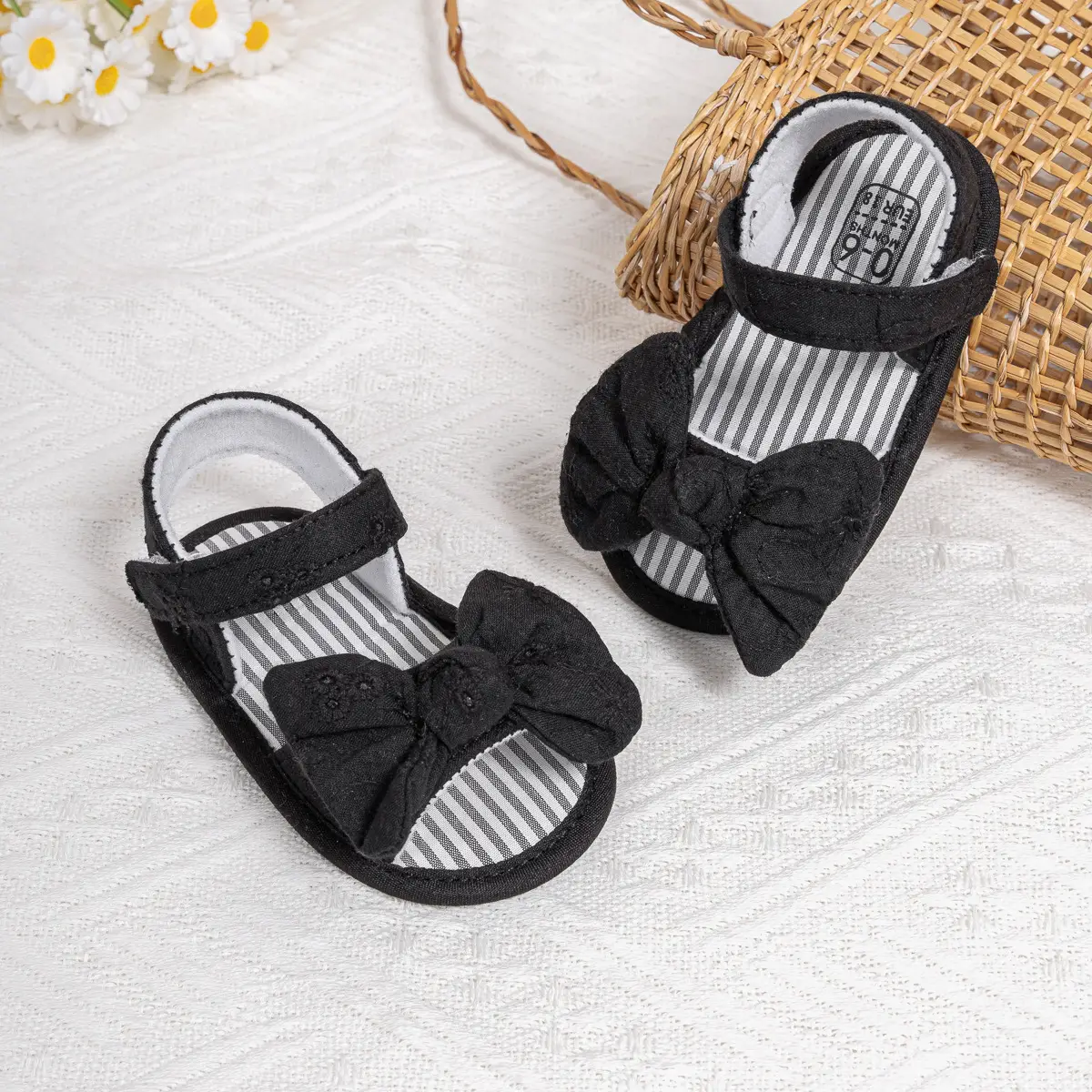 2024 New Bow Sandals for Baby Toddler Velcro Breathable