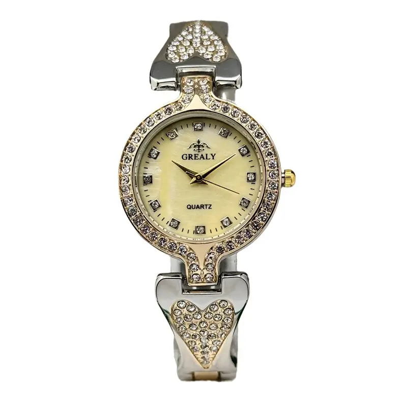 Women's Heart-Shaped Diamond Watch with Pearl Dial - Image 13