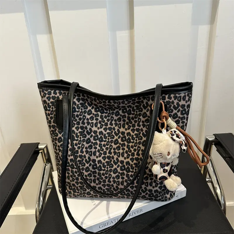 Leopard Print Women's Shoulder Bag 2024 Autumn Large Capacity - Image 8
