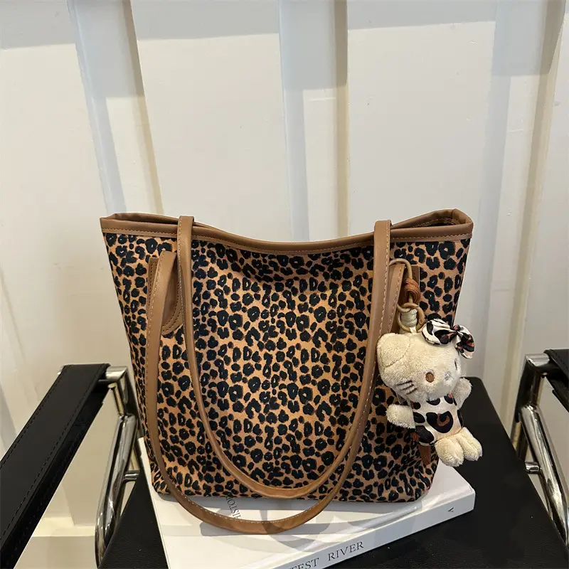 Leopard Print Women's Shoulder Bag 2024 Autumn Large Capacity - Image 9